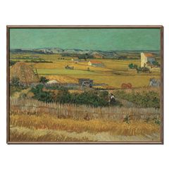 100%手描き 油絵【ラ・クローの収穫風景】ゴッホ 名作 (60×50cm