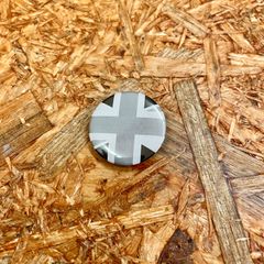 古着屋siveLオリジナル モノクロユニオンジャック 缶バッジ 32mm イギリス国旗 UK バッチ バッヂ ロッカーズ PUNK パンク べスパ トライアンフ MINI
