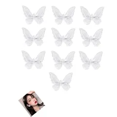 『大特価』 髪飾り女性用ヘアバレッタ 蝶の髪白い（10個セット） Mirhuaレースヘアクリップ蝶