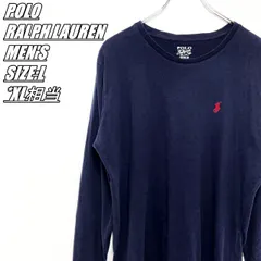 POLO RALPH LAUREN　ポロラルフローレン　ワンポイント刺<!-利用不可文字-!>ロンT　メンズ　サイズ表記L　XL相当　ダークネイビー