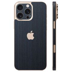 wraplus スキンシール iPhone16 Pro Max 対応 [ネイビーブラッシュメタル]