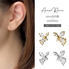 ピアス 蝶 レディース 小さめ 小さい シンプル ゴールド シルバー 金属アレルギー対応 シルバー925 ニッケルフリー 普段使い 18ｋ コーティング 20代 30代 40代