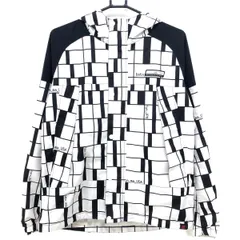 【美品】ニューバランスゴルフ ジップパーカー 白×黒 チェック風 裏地メッシュ メンズ 4(M) ゴルフウェア New Balance