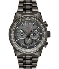 【送料無料】 シチズン レディース 腕時計 アクセサリー Men's Nighthawk Chronograph Grey Stainless Steel Bracelet Watch Grey