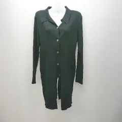 ◇ jeanasis ニット フロントボタン 前開き スリット ロング 長袖 カーディガン サイズFREE ブラック レディース E  【1310050040796】