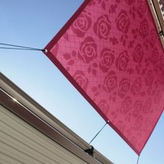 【日よけシート】ウェザーシート　バラ柄　ピンク　約120×90cm　1枚入り