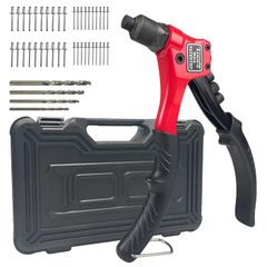 【在庫処分】4サイズ インサート リベット200本付 ツールノーズピース4枚付 ブラインドリ 2.4mm 3.2mm セット 4.0mm ハンドリベッター 4.8mm対応 Sutekus 工具セット