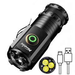 【新着商品】Alonefire X23 多機能 LEDライト 懐中電灯 小型 C型 USB充電式 高輝度 明るい 軽量 5 照明モード 長時間 尾磁石 リチウム電池 付き 防災 アウトドア 停電対策 キャンプ 登山 夜釣り 非常用