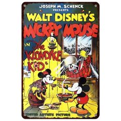 【827】新品 レトロ ブリキ看板 ★ Disney Mickey Mouse ★ ミッキーマウス ミニーマウス ディズニー アメリカン雑貨 ガレージ フェンス ヴィンテージ