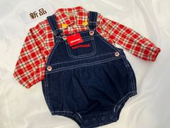 340ミキハウスmikihouse8085size ダルマオールチェックシャツセット