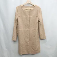 ◇ ⊆ ナチュラルビューティーベーシック シック　襟なし 長袖 コート サイズM ベージュ系 レディース E  【1505130011289】