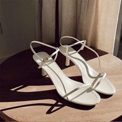 華奢ストラップサンダル ピンヒール サンダル レディース かかと あり ヒールサンダル アンクルストラップ 夏 ベルト 靴 女性 大人 美脚 シューズ 24.5cm ヒール7cm 美脚 ハイヒール ホワイト 白 di260n1