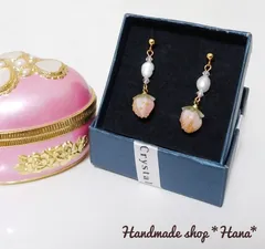 イチゴ×天然淡水パールピアス