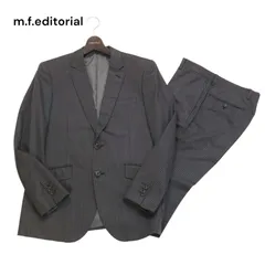 m.f.editorial タカキュー 通年 総裏★ ストライプ セットアップ スーツ Sz.A5　メンズ グレー ビジネス