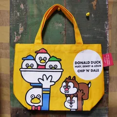 ドナルドダック カラーマチ付きバッグ イエロー Disney ディズニー 松本セイジ トートバッグ 手提げバッグ ランチバッグ