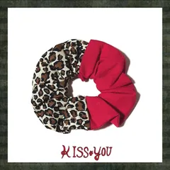 ハンドメイド 【シュシュ】 No.97　ヒョウ柄 ブラウン