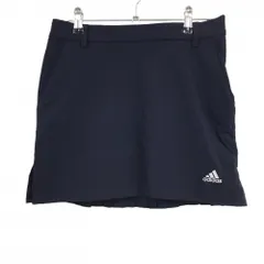 【美品】アディダス ストレッチスカート ネイビー×ライトグレー 後ろ裾プリーツ レディース J/S ゴルフウェア adidas