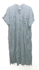 ◇ AMERICAN HOLIC フロントボタン 胸ポケット スリット 薄手 半袖 ロング ワンピース サイズM ブラック レディース E  【1310050004699】