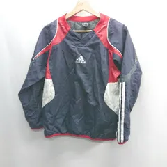 ◇ Θ adidas アディダス 裏地メッシュ素材 製品タグに名前の記入あり 長袖 ジャージ サイズ 150 ネイビー系 メンズ E  【1410290042533】