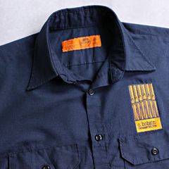 【RED KAP】レッドキャップ ワークシャツ ネイビー リップストップ生地 オルガンメーカー C.bobsin ロゴ刺しゅう入り