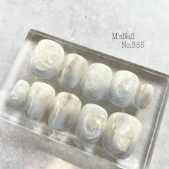 ネイルチップ チップ ニュアンス 青 ちゅるん ぷっくり うるうる 大人