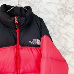 ザ ノースフェイス ヌプシ ダウンジャケット 赤 黒 700フィル Lサイズ