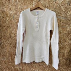 HealthKnitヘルスニット サーマルTシャツ長袖　Waffle素材ロンT　ヘンリーネック
