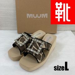 M-500　■kutsu.com公式■MUUM　ビジュー付きバックルミュール　MU9821　ジラフ　L