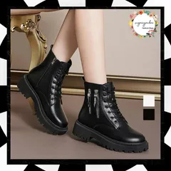 トラックソールブーツ 厚底 ショートブーツ 韓国 レースアップブーツ 歩きやすい ラウンドトゥ マニッシュ シューズ レディース アンクルブーツ サイドジッパー 痛くない 秋冬 靴 疲れない 通勤 通学 ブーツ ローヒール おしゃれ xzjhdxr#
