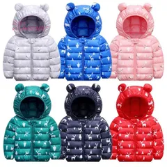 ダウンジャケット 子供 コート 軽量 花柄 防寒 コート コート 男の子 通園 ダウン 中綿 ダウン ジャケット 子供服 女の子 子ども服 アウター フード付き 暖かい vii4w029607