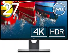Dell U2718Q モニター 27インチ 超広視野角&フレームレス/4K/IPS 非光沢/HDR10対応/DP,mDPx2,HDMI/高さ調整 回転/プレミアムパネル  中古－良い
