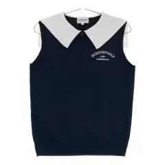 サイズ：1 JACK BUNNY ジャックバニー 2024年モデル ノースリーブ ニットポロシャツ  ネイビー系 [240101509233] ゴルフウェア レディース ストスト