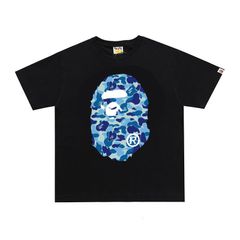 【A BATHING APE 】 2色選択可能  アベイシングエイプ 大人気 Ｔシャツ  男女兼用  春夏  半袖 黒 白 ブラック ホワイト ZXC161