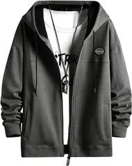 パーカー メンズ 長袖 秋 ジップアップ トレーナー ゆったり おしゃれ 無地 大きいサイズ hjfs217