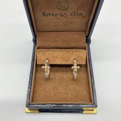 Loree Rodkin ローリーロドキン クロス ピアス 両耳用 ダイヤモンド K18YG 18金 イエローゴールド ヴィンテージ 【中古】Aランク　5_269