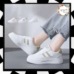 ローカットスニーカー 白 ホワイト レディース 韓国 カジュアル フラットシューズ 歩きやすい おしゃれ PUレザー スニーカー 通勤 通学 美脚 レースアップ 履きやすい 厚底スニーカー 配色 バイカラー 人気 ボリュームソール 2LONG-001