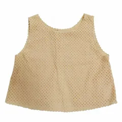 美品 15SS スナイデル SNIDEL オーバーレース ノースリーブ プルオーバー カットソー バックスリット チュール裏地 シースルー 総レース トップス 0/XS 薄ピンク レディース BLM7