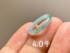 L12-200 氷糯種 薄青緑 4.0号 天然グアテマラ産 A貨 本翡翠 くりぬき リング