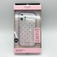 Kate Spade NY iPhone 12 12Pro ケース ピンドット パープル ケイトスペード ピンドット ジェム ライラックパープル ディフェンシブ ハードシェルケース