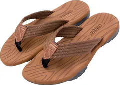 X-cross クロス ビーチサンダル メンズ 外履き おしゃれ 履きやすい スポーツ フラット 歩きやすい 茶色 トング ビーサン 厚底 コンフォート アウトドア ゴム底 鼻緒付き 蒸れない 大きいサイズ 通気性 海水浴(ブラウン,  LL)