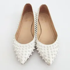 クリスチャンルブタン Christian Louboutin スパイク ポインテッドトゥ フラットパンプス シューズ サイズ24.5cm レディース 【中古】