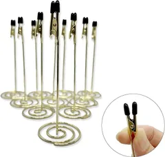 Liebste メモ ホルダー スタンド クリップ カード ポップ メニュー立て カード立て 席札 結婚式 12cm(ゴールド,  12cm)