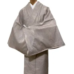 R-1403　着物　単衣　裄66.7センチ　身丈(背)152センチ　レディース　一部しつけ糸付き