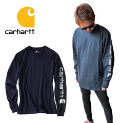 カーハート CARHARTT トップス 長袖Tシャツ ロンT K231 ネイビー ロングスリーブ 袖ロゴ プリントロゴ ユニセックス コットン carhartt LONG SLEEVE GRAPHIC LOGO T-SHIRT 新品 正規品 未使用品