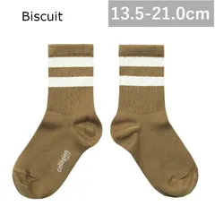 【新品・未使用】collegien(コレジアン) Nico - Ribbed Varsity Crew Socks 【Biscuit】キッズ ソックス 【8470】