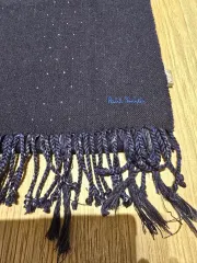 ポール・スミス ネイビー ドット ウール マフラー