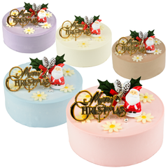センイルケーキ 4号 天然色素 「クリスマス 飾り付」 推し活 スイーツ Xmas Christmas 誕生日ケーキ 子供 七五三 お祝い インスタ映え こども 女の子