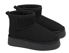 シンプル 調 スエード カジュアル ファー 対策 防寒 靴 ブーツ スノー シューズ 2カラー レディース ムートンブーツ [SLOW＆MELLOW]