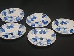 県重要無形文化財保持者 江口勝美 小山路窯 和紙染 銘々鉢 お洒落な器