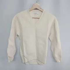 ■ ⊇ BEAUTY & YOUTH UNITED ARROWS Ｖネック 長袖 セーター サイズ表記なし オフホワイト レディース メンズ E  【1408220060184】